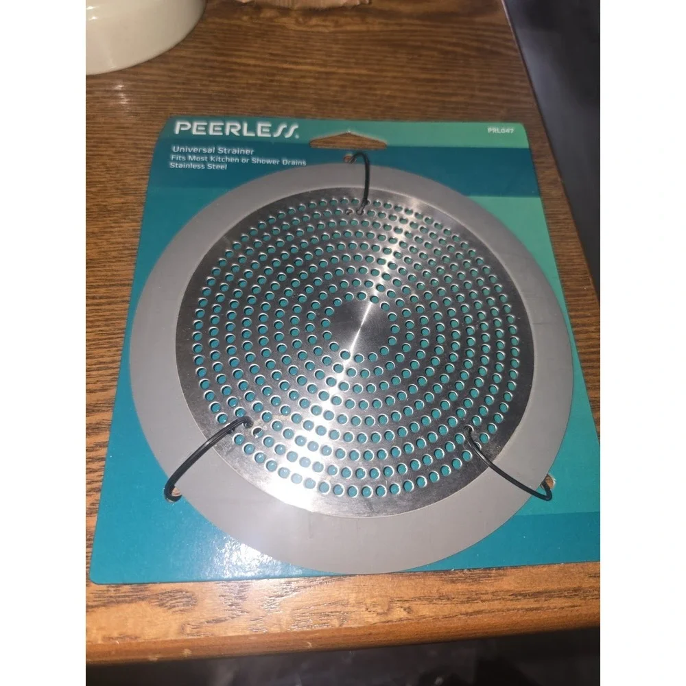SHOWER‎ TUB STRAINER FITS OVER MOST DRAINS STAINLESS STEEL PEERLESS open
